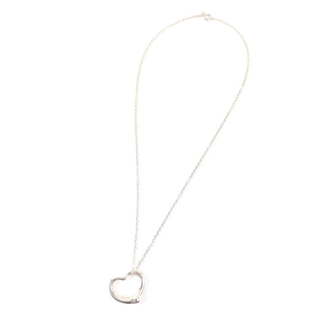 TIFFANY&Co. Necklace Main�FAG925 Silver El Saperetti Open Heart Pendant Women Used Authentic