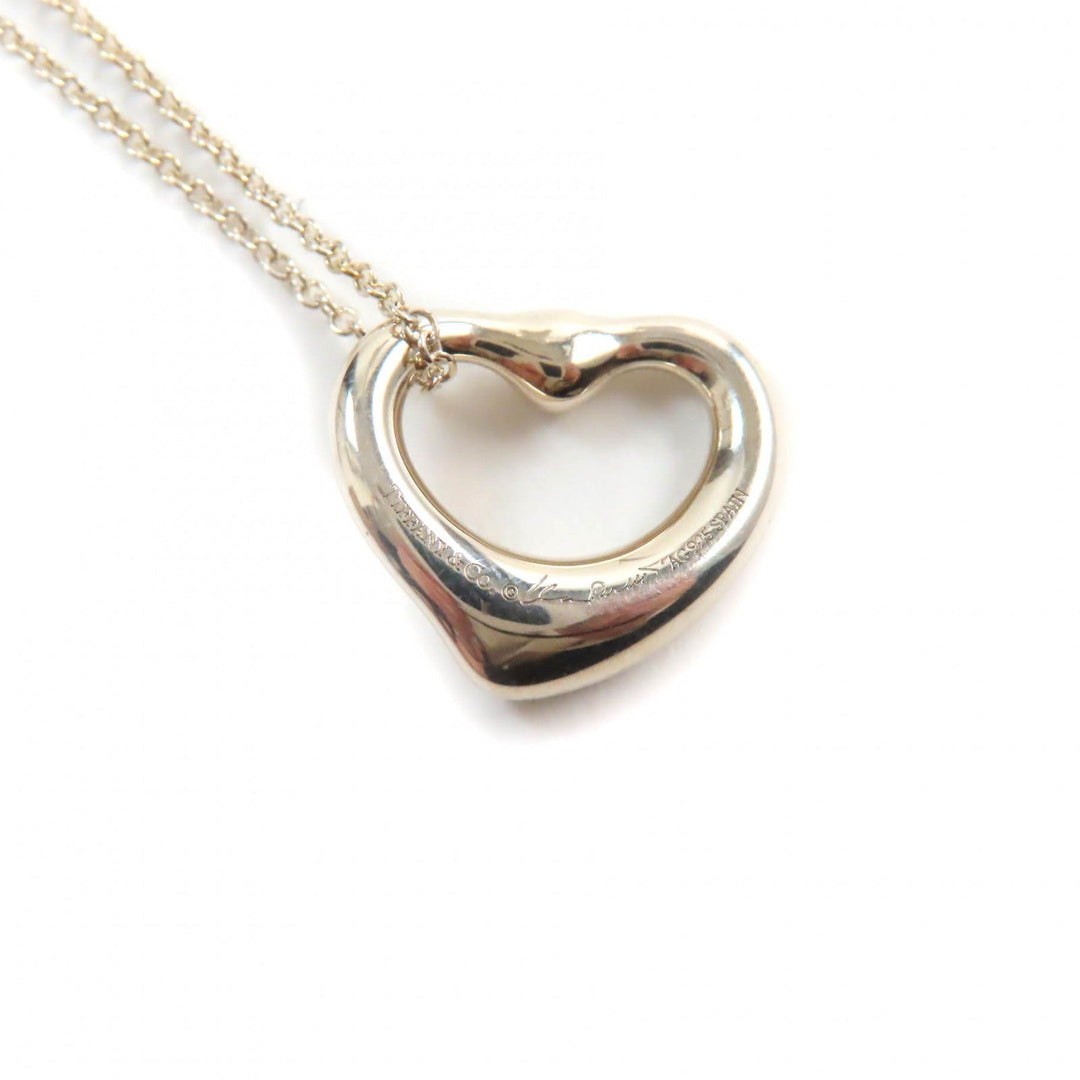 TIFFANY&Co. Necklace Main: AG925, Part: Pink sapphire Silver pink Elsa Peretti Open Heart Pendant Women Used Authentic