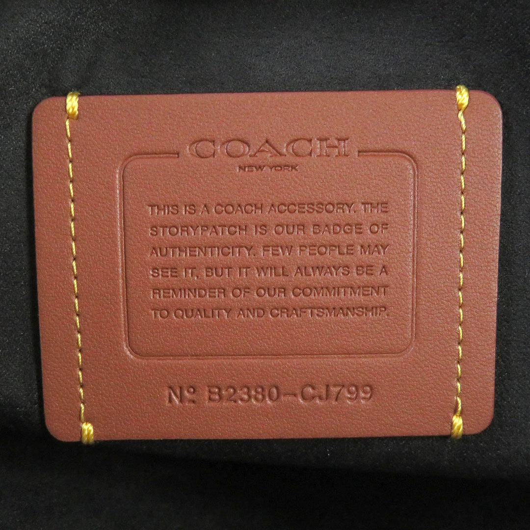 COACH Clutch bag CJ799 Signature Canvas, Leather charcoal Zip Around Laptop Case mens Used Authentic