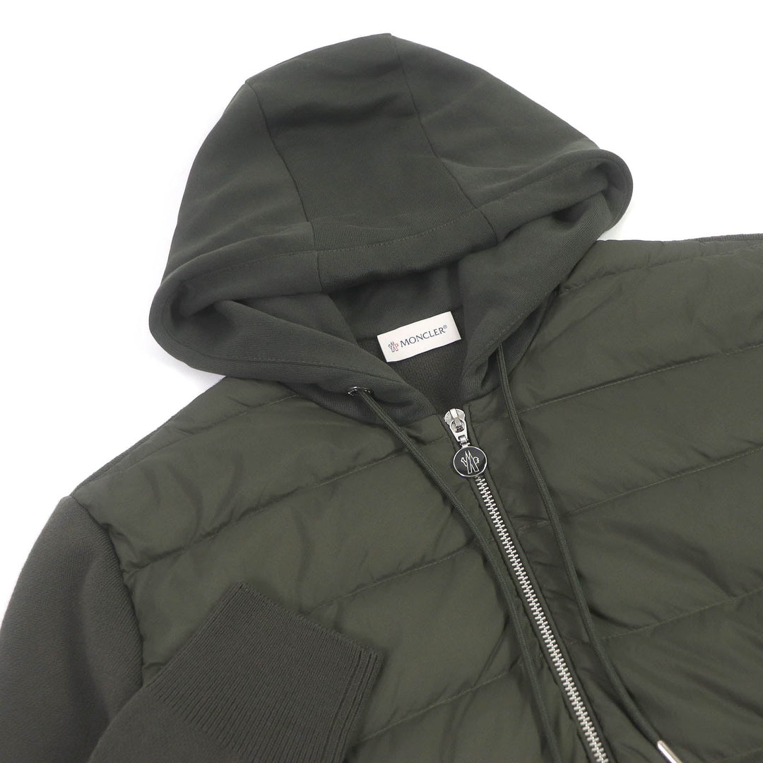 MONCLER Blouson Outer: 97% wool, Outer: 2% nylon, Outer: 1% polyurethane, Lining: 100% nylon, Filling: 90% down, 10% feather khaki CARDIGAN TRICOT mens S Used Authentic