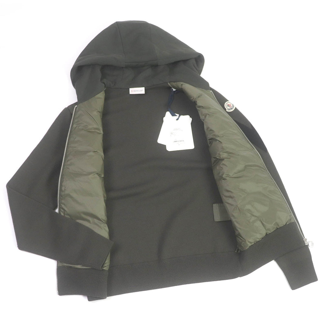 MONCLER Blouson Outer: 97% wool, Outer: 2% nylon, Outer: 1% polyurethane, Lining: 100% nylon, Filling: 90% down, 10% feather khaki CARDIGAN TRICOT mens S Used Authentic