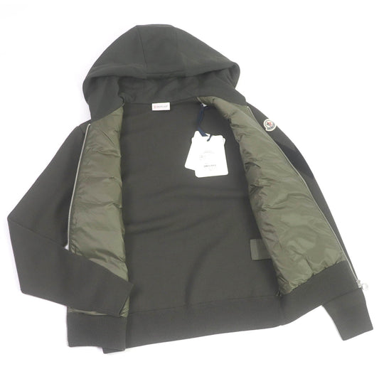 MONCLER Blouson Outer: 97% wool, Outer: 2% nylon, Outer: 1% polyurethane, Lining: 100% nylon, Filling: 90% down, 10% feather khaki CARDIGAN TRICOT mens S Used Authentic