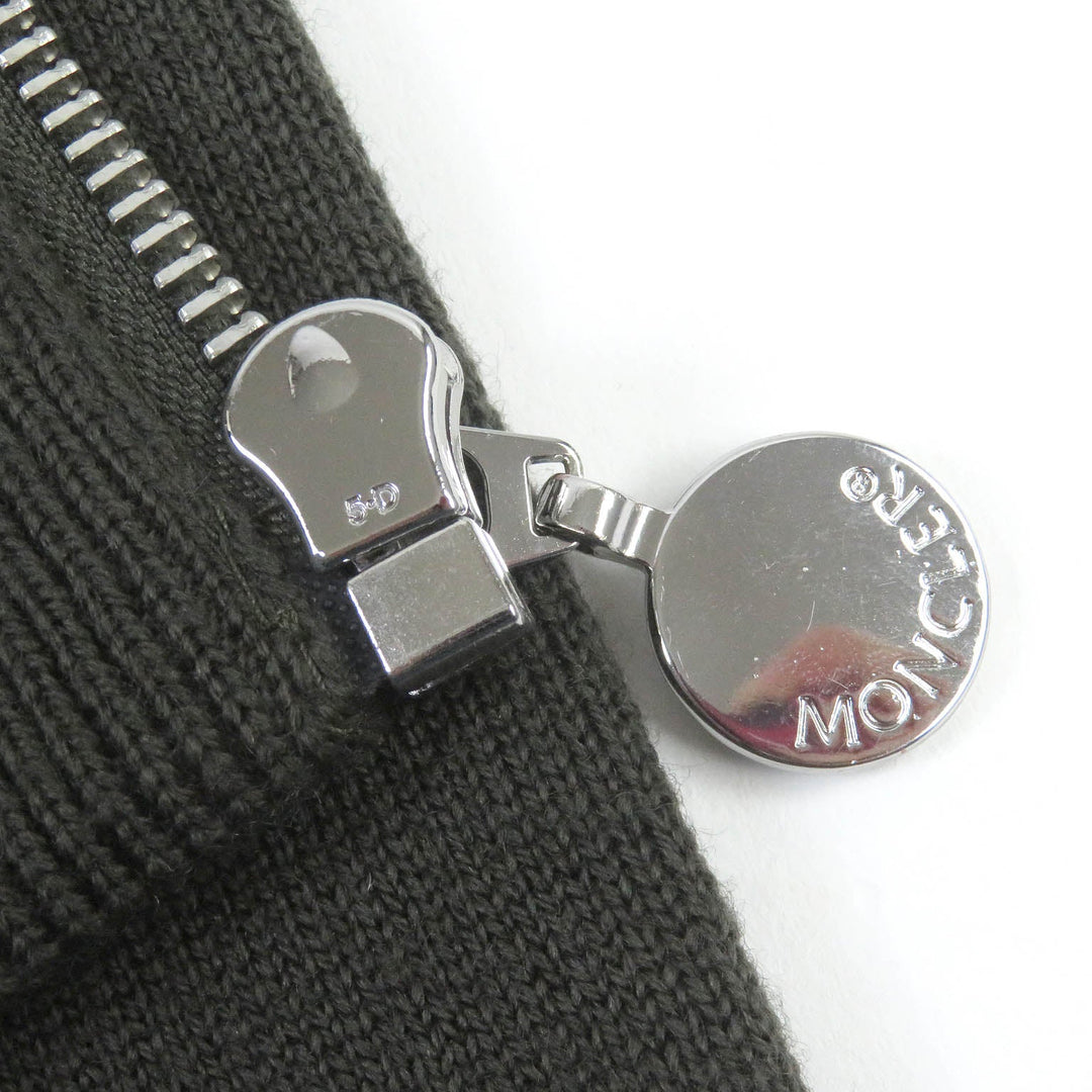 MONCLER Blouson Outer: 97% wool, Outer: 2% nylon, Outer: 1% polyurethane, Lining: 100% nylon, Filling: 90% down, 10% feather khaki CARDIGAN TRICOT mens S Used Authentic