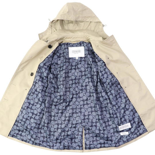 COACH trench coat Outer: 100% cotton, Lining: 100% polyester, Drawcord: 100% polyester beige Women S Used Authentic