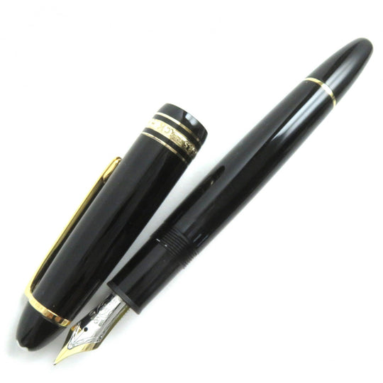 MONTBLANC fountain pen Nib: K18 Black gold Meisterstckle Grand mens Used Authentic