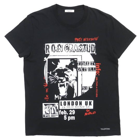 VALENTINO Short sleeve T-shirt QV3MG12K46M Outer material: 100% cotton Black white red mens L Used Authentic