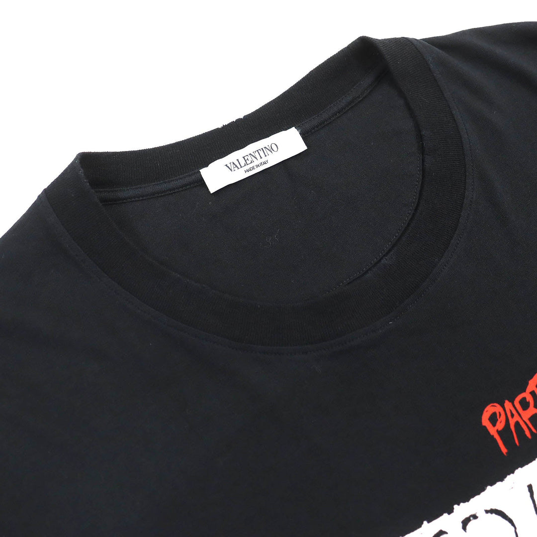 VALENTINO Short sleeve T-shirt QV3MG12K46M Outer material: 100% cotton Black white red mens L Used Authentic