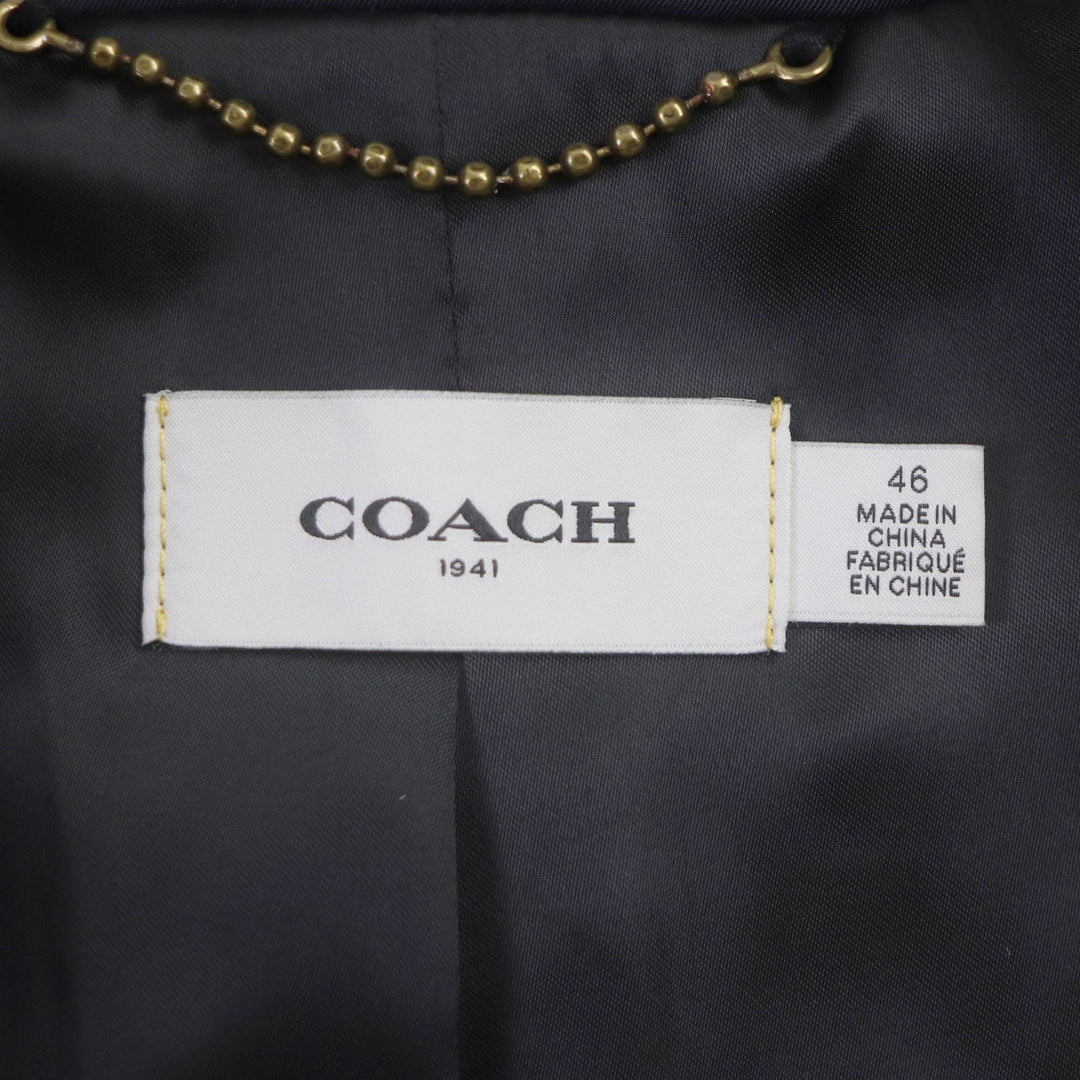 COACH coat 97835 Main: 62% polyester, Main: 35% cotton, Main: 3% polyurethane, Part: 100% polyester, Lining: 65% polyester Navy black mens 46 Used Authentic