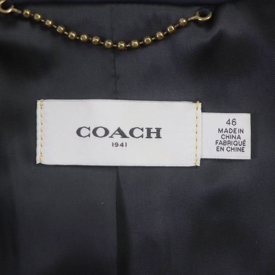 COACH coat 97835 Main: 62% polyester, Main: 35% cotton, Main: 3% polyurethane, Part: 100% polyester, Lining: 65% polyester Navy black mens 46 Used Authentic
