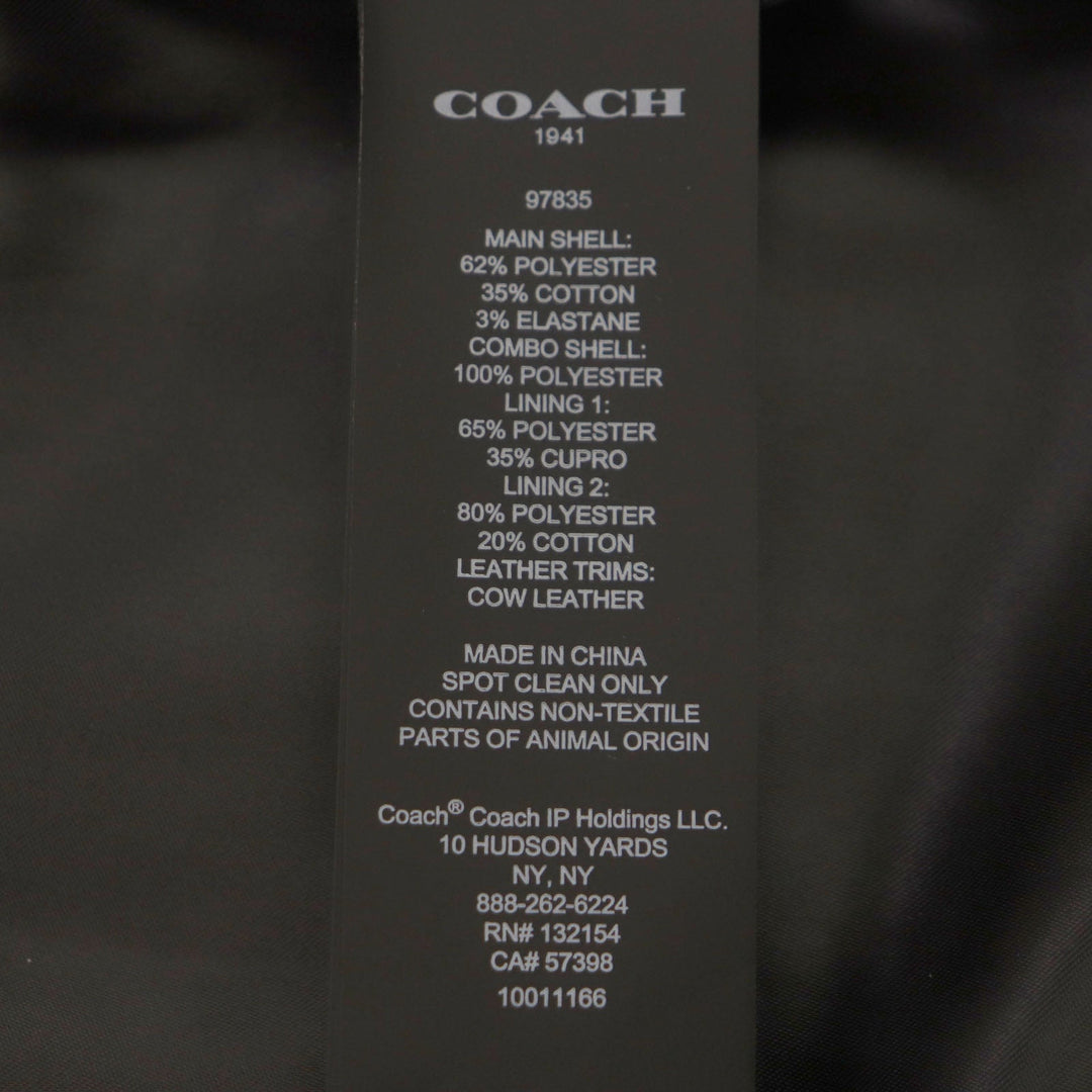 COACH coat 97835 Main: 62% polyester, Main: 35% cotton, Main: 3% polyurethane, Part: 100% polyester, Lining: 65% polyester Navy black mens 46 Used Authentic