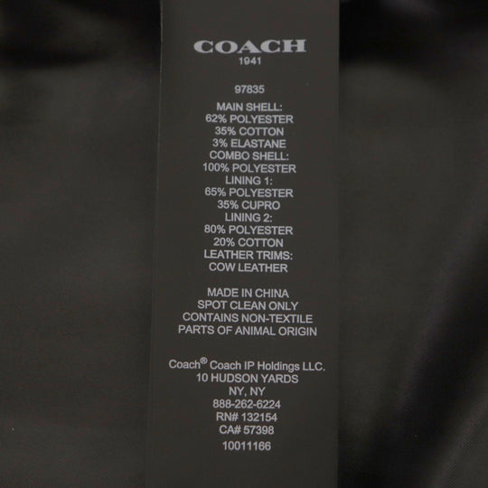 COACH coat 97835 Main: 62% polyester, Main: 35% cotton, Main: 3% polyurethane, Part: 100% polyester, Lining: 65% polyester Navy black mens 46 Used Authentic