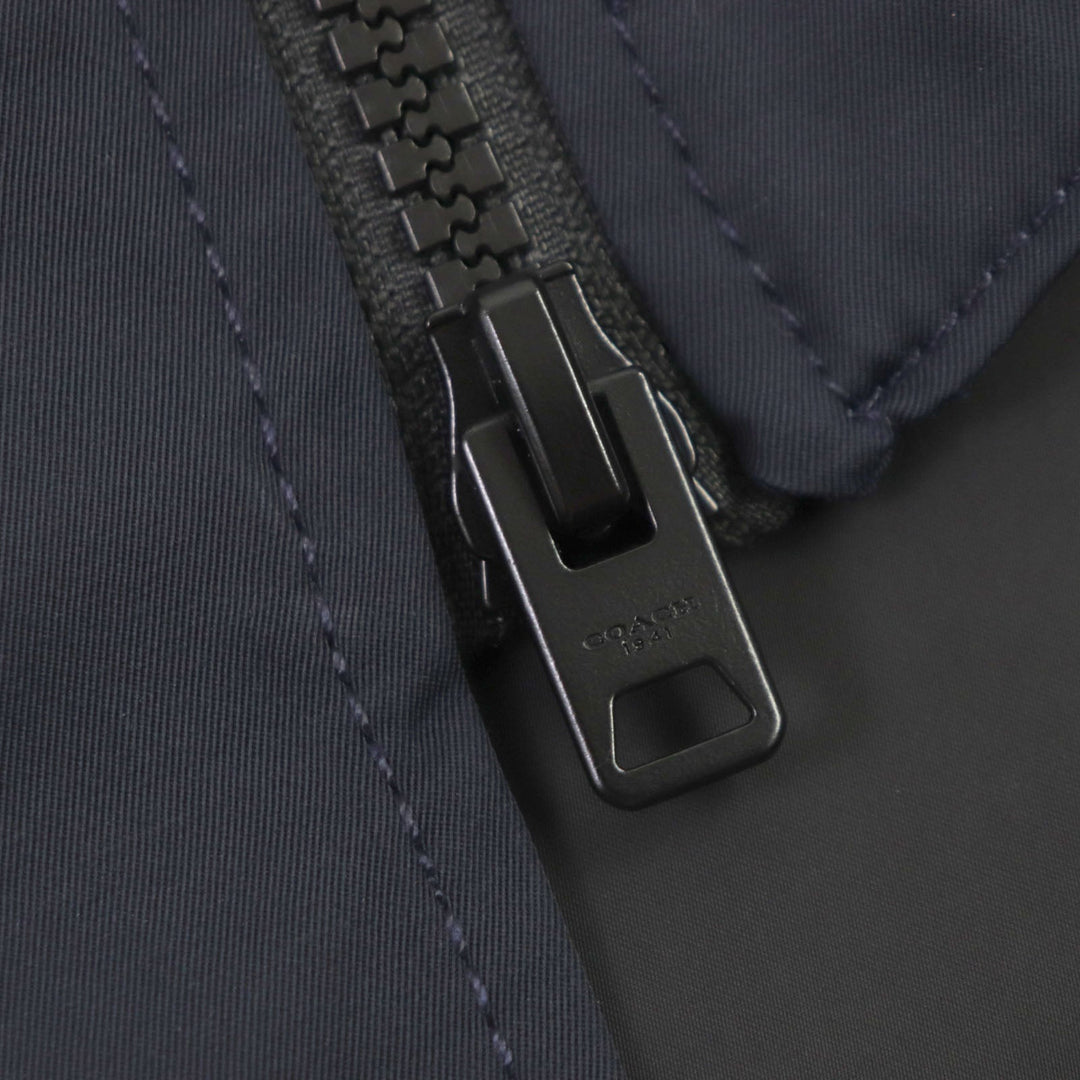 COACH coat 97835 Main: 62% polyester, Main: 35% cotton, Main: 3% polyurethane, Part: 100% polyester, Lining: 65% polyester Navy black mens 46 Used Authentic