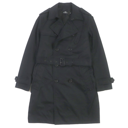 COACH trench coat F33778 Main: 68% cotton, Main: 32% polyester, Lining: 100% polyester, Leather trimming 1: cowhide Leather trimming 2: sheepskin black mens S Used Authentic