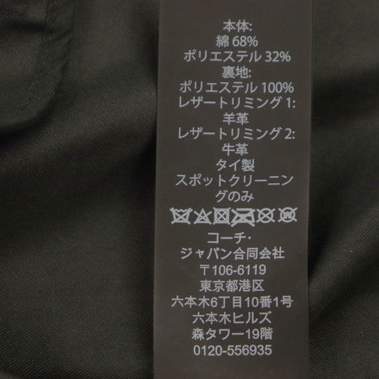 COACH trench coat F33778 Main: 68% cotton, Main: 32% polyester, Lining: 100% polyester, Leather trimming 1: cowhide Leather trimming 2: sheepskin black mens S Used Authentic