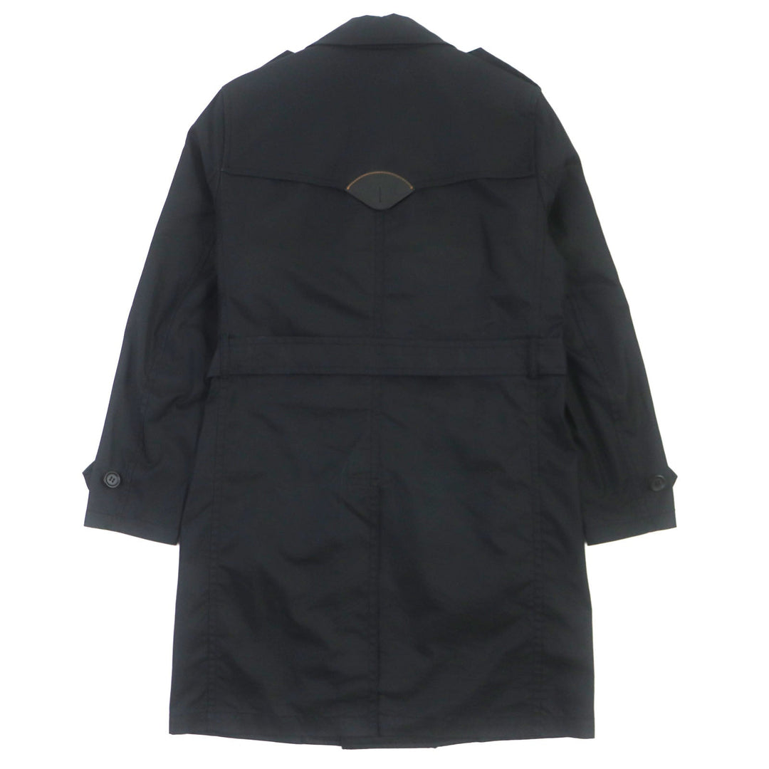 COACH trench coat F33778 Main: 68% cotton, Main: 32% polyester, Lining: 100% polyester, Leather trimming 1: cowhide Leather trimming 2: sheepskin black mens S Used Authentic