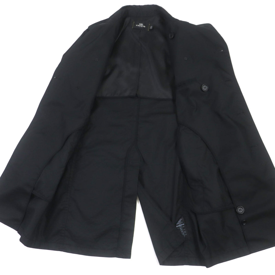COACH trench coat F33778 Main: 68% cotton, Main: 32% polyester, Lining: 100% polyester, Leather trimming 1: cowhide Leather trimming 2: sheepskin black mens S Used Authentic