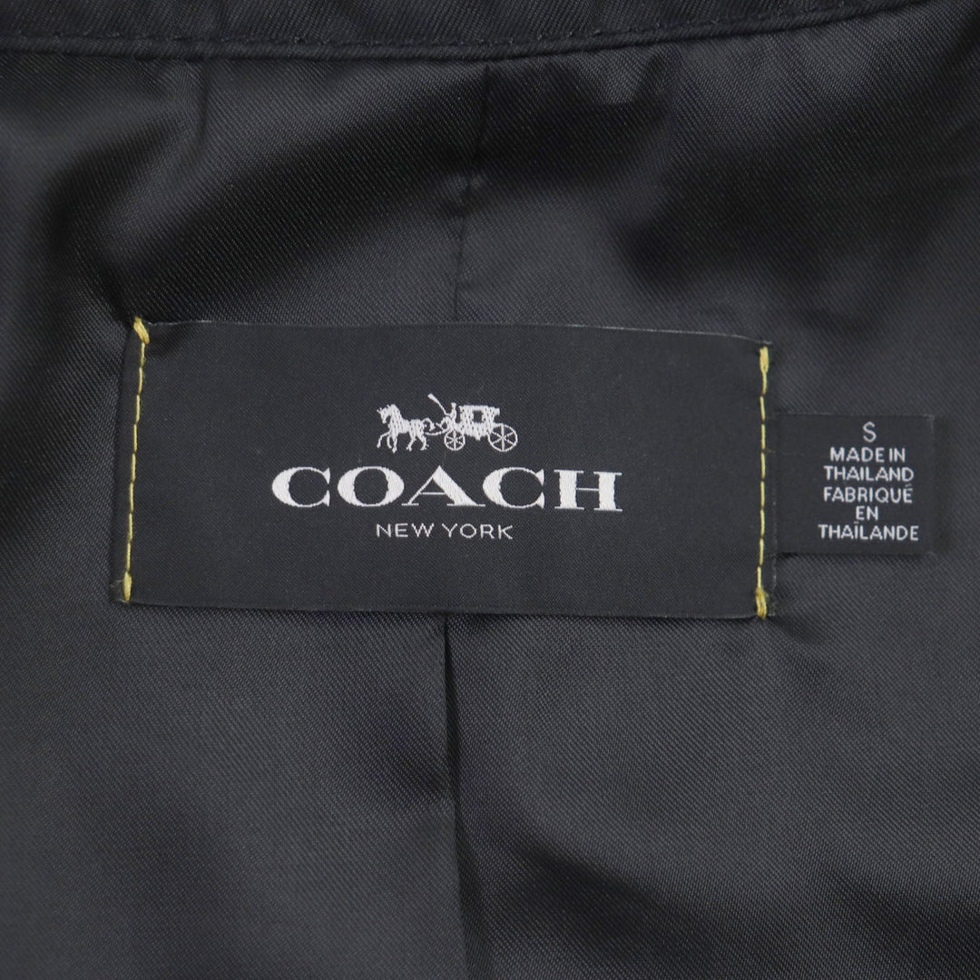 COACH trench coat F33778 Main: 68% cotton, Main: 32% polyester, Lining: 100% polyester, Leather trimming 1: cowhide Leather trimming 2: sheepskin black mens S Used Authentic