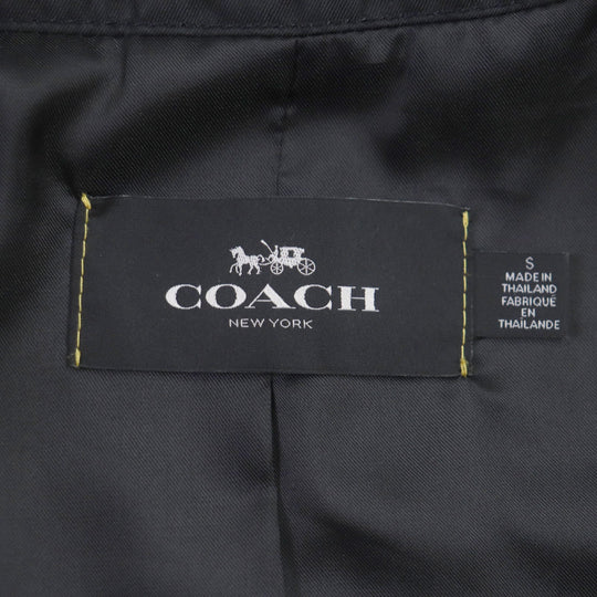 COACH trench coat F33778 Main: 68% cotton, Main: 32% polyester, Lining: 100% polyester, Leather trimming 1: cowhide Leather trimming 2: sheepskin black mens S Used Authentic