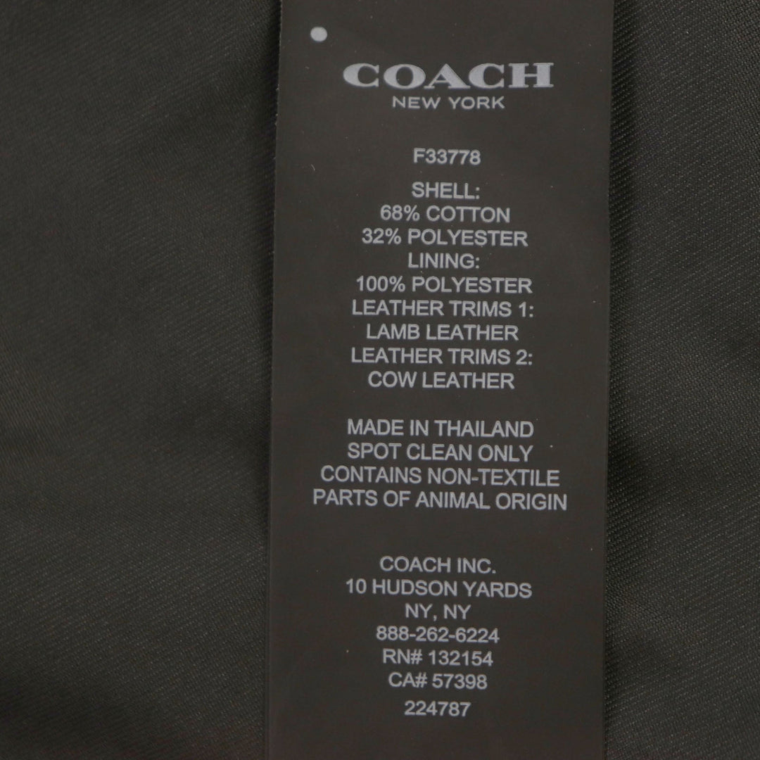 COACH trench coat F33778 Main: 68% cotton, Main: 32% polyester, Lining: 100% polyester, Leather trimming 1: cowhide Leather trimming 2: sheepskin black mens S Used Authentic