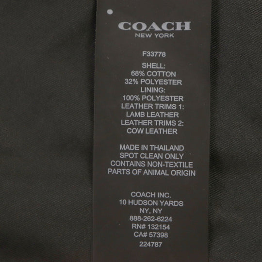 COACH trench coat F33778 Main: 68% cotton, Main: 32% polyester, Lining: 100% polyester, Leather trimming 1: cowhide Leather trimming 2: sheepskin black mens S Used Authentic