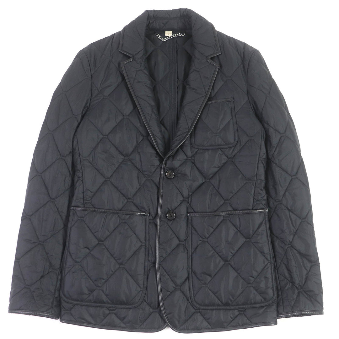 BURBERRY LONDON Blouson 3955308 Outer: 100% nylon, Lining: 55% acetate, Lining: 45% rayon, Filling: 100% polyester, Part: Lamb leather black mens 46 Used Authentic