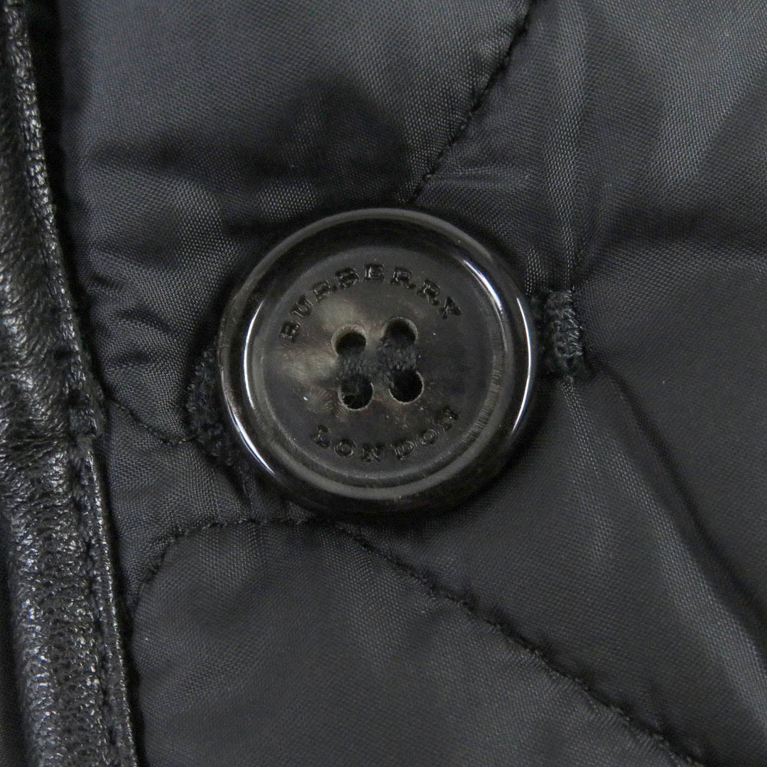 BURBERRY LONDON Blouson 3955308 Outer: 100% nylon, Lining: 55% acetate, Lining: 45% rayon, Filling: 100% polyester, Part: Lamb leather black mens 46 Used Authentic
