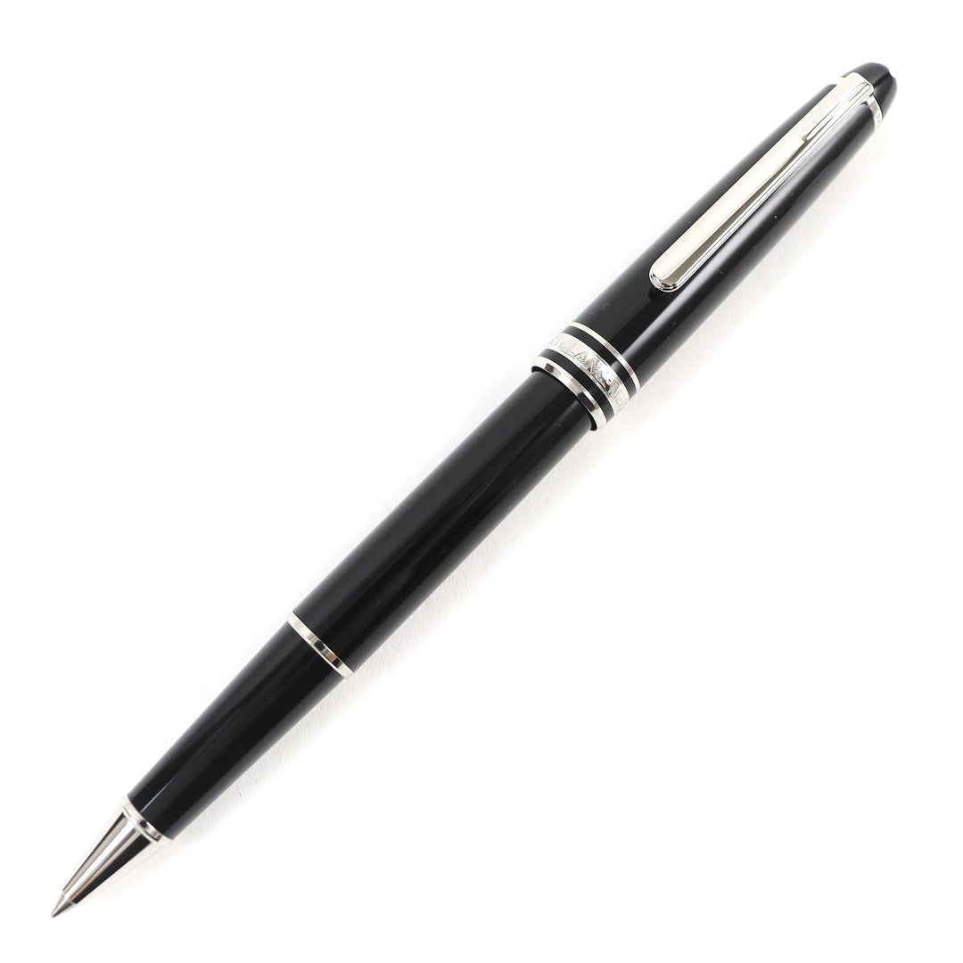 MONTBLANC Ballpoint pen Resin, Platinum Black Silver Meisterstck mens Used Authentic