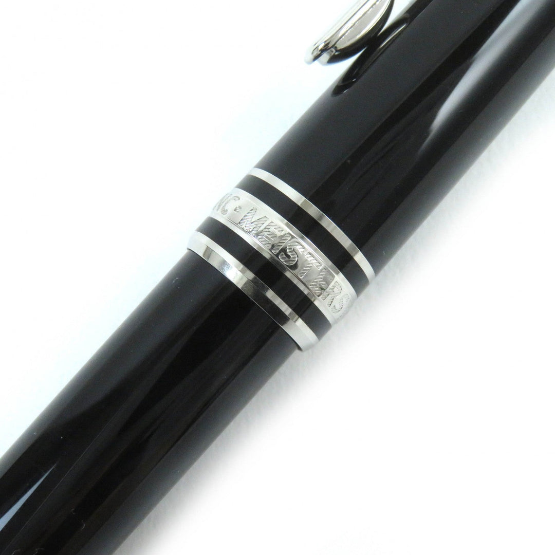 MONTBLANC Ballpoint pen Resin, Platinum Black Silver Meisterstck mens Used Authentic