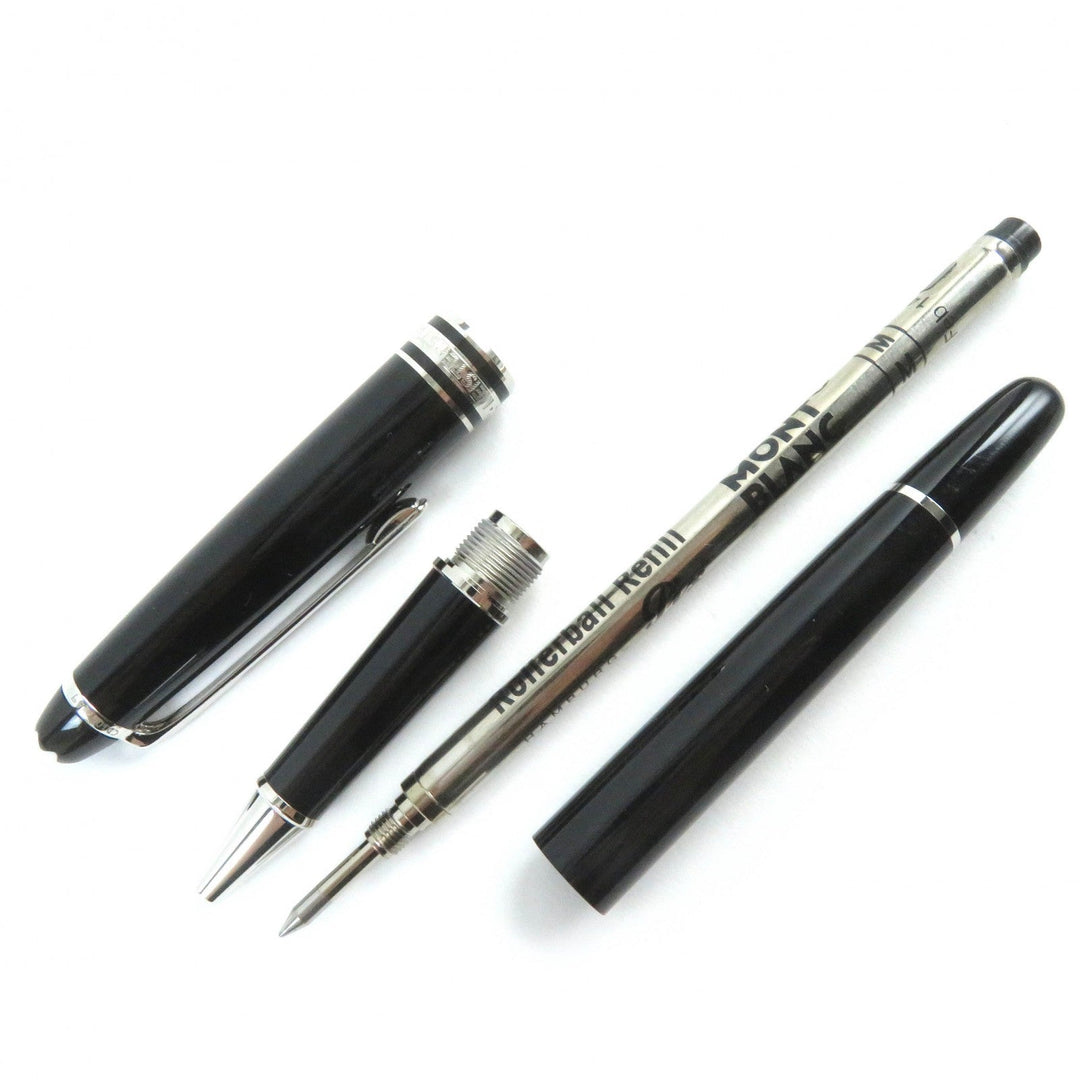 MONTBLANC Ballpoint pen Resin, Platinum Black Silver Meisterstck mens Used Authentic
