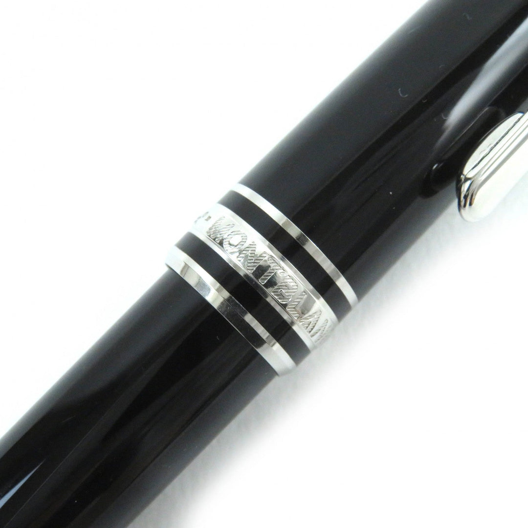 MONTBLANC Ballpoint pen Resin, Platinum Black Silver Meisterstck mens Used Authentic