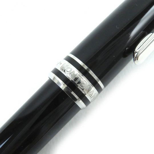 MONTBLANC Ballpoint pen Resin, Platinum Black Silver Meisterstck mens Used Authentic
