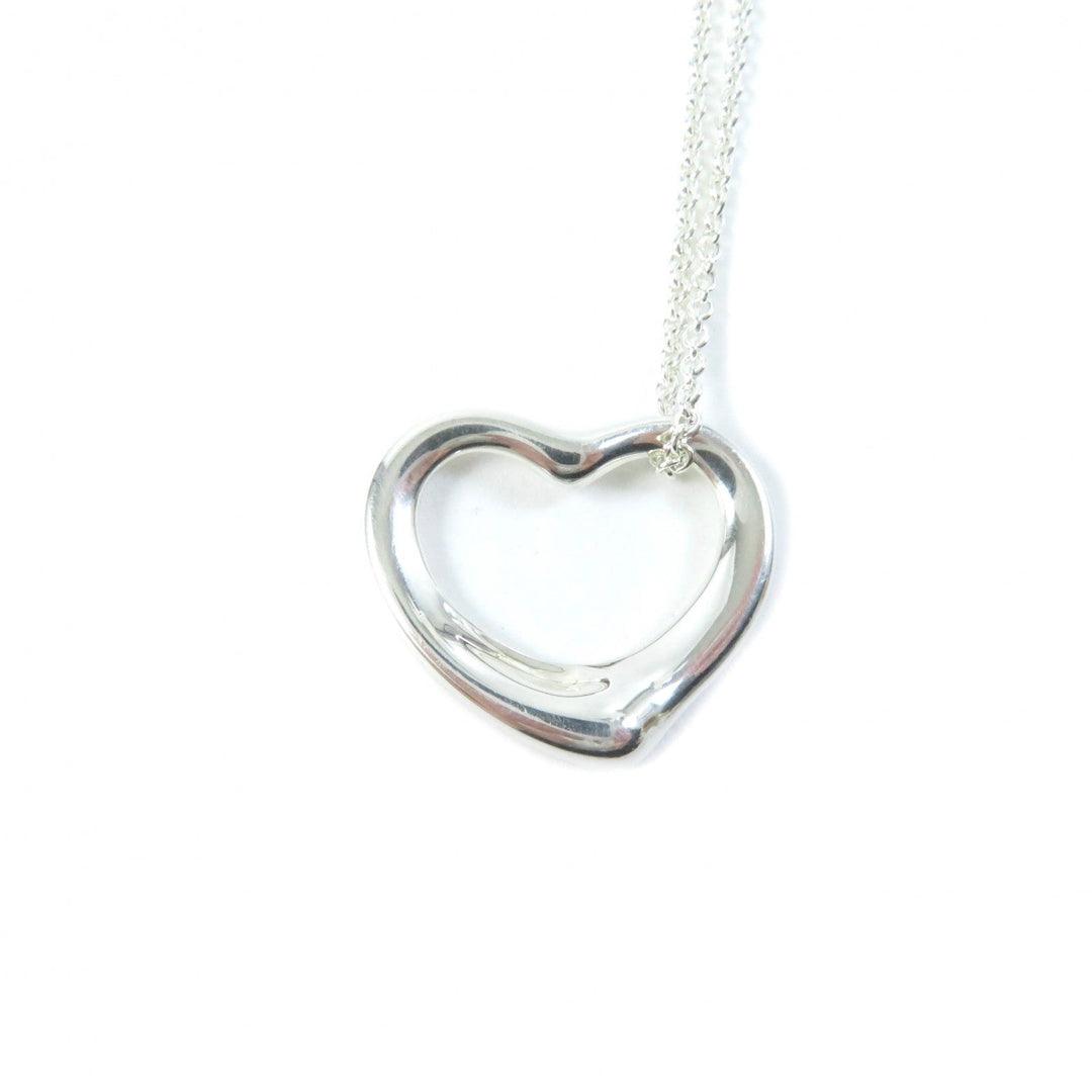 TIFFANY&Co. Necklace Main�FSV925 Silver Elsa Peretti Open Heart Pendant Medium Women Used Authentic