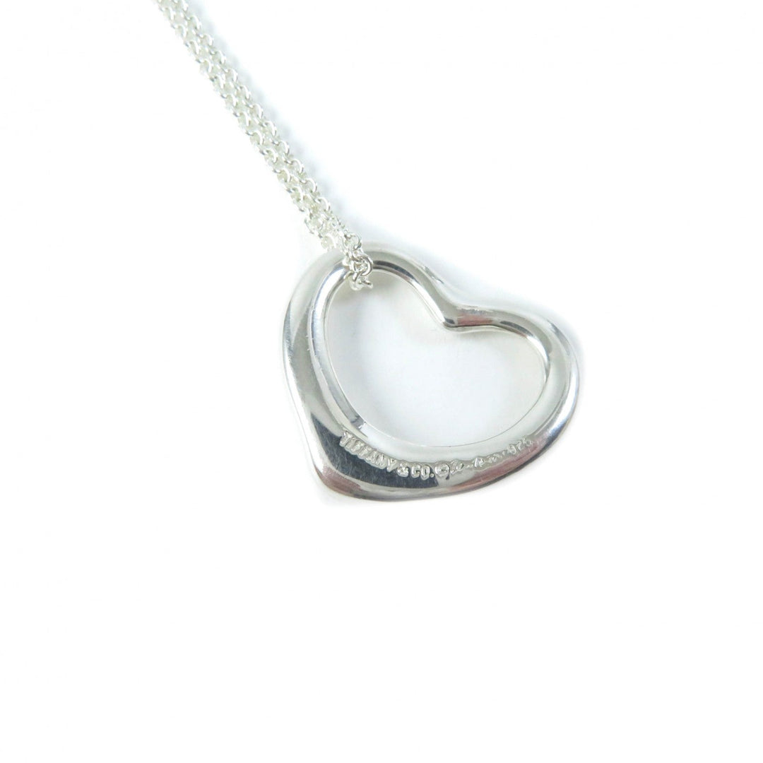 TIFFANY&Co. Necklace Main�FSV925 Silver Elsa Peretti Open Heart Pendant Medium Women Used Authentic