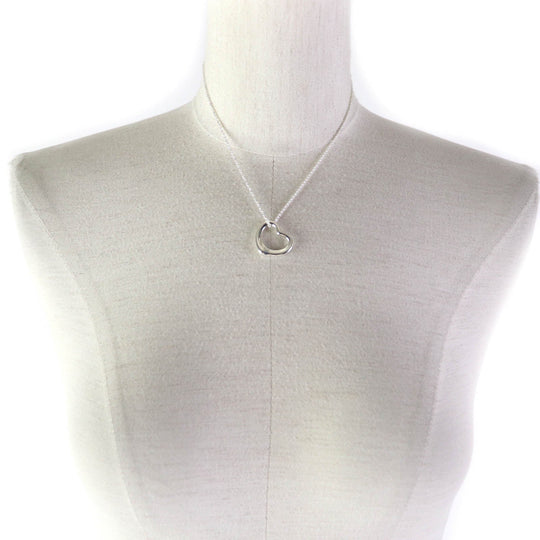 TIFFANY&Co. Necklace Main�FSV925 Silver Elsa Peretti Open Heart Pendant Medium Women Used Authentic
