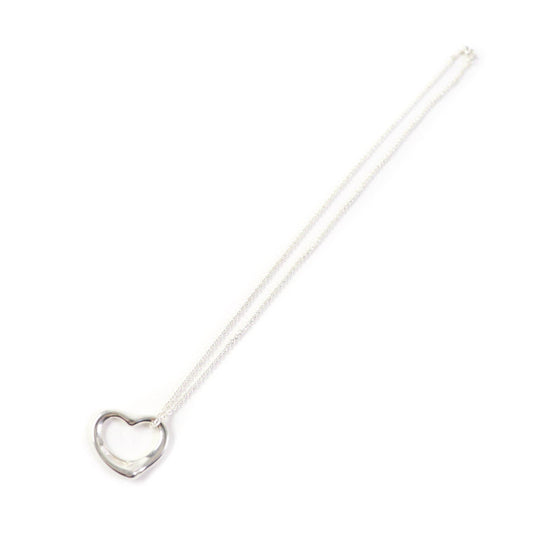TIFFANY&Co. Necklace Main�FSV925 Silver Elsa Peretti Open Heart Pendant Medium Women Used Authentic