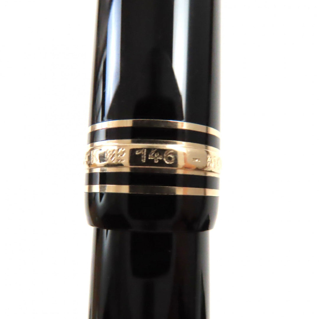 MONTBLANC fountain pen Pen point: K14 Black gold Meisterstuck No.146 mens Used Authentic