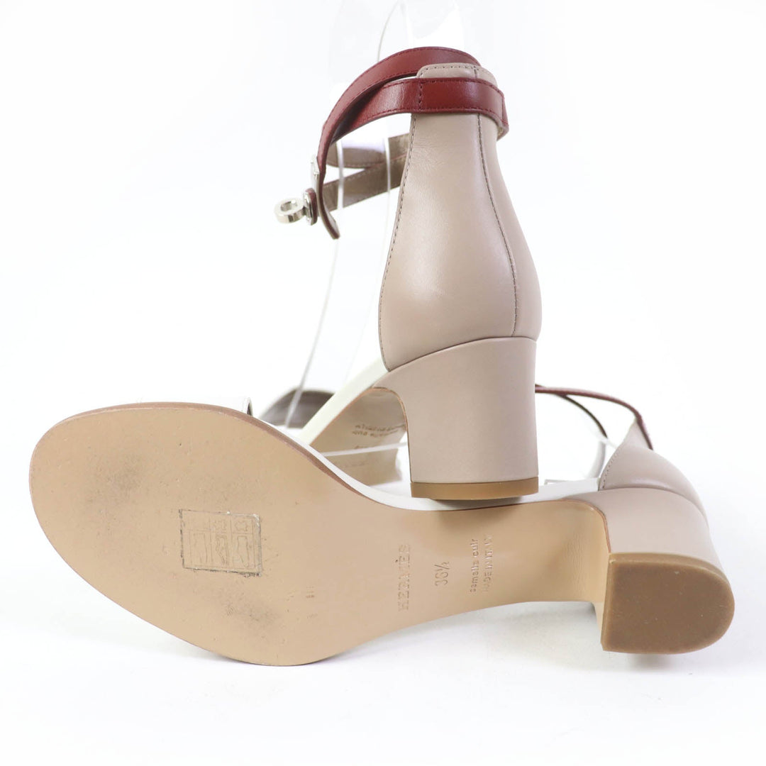 HERMES Sandals Main: Leather multicolor Money Women 36 1/2 Used Authentic