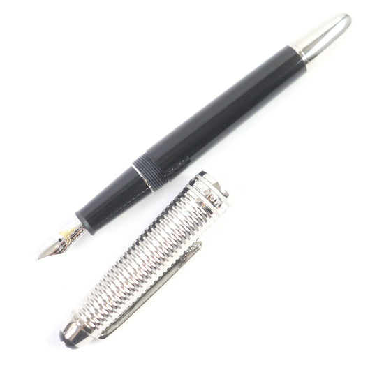 MONTBLANC fountain pen MB118078 Nib: K18 Silver black Meisterstck Due Geometry Classic mens Used Authentic