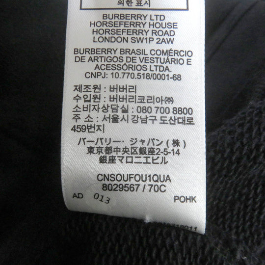 BURBERRY Hoodie 8029567 Main: 100% cotton black mens S Used Authentic