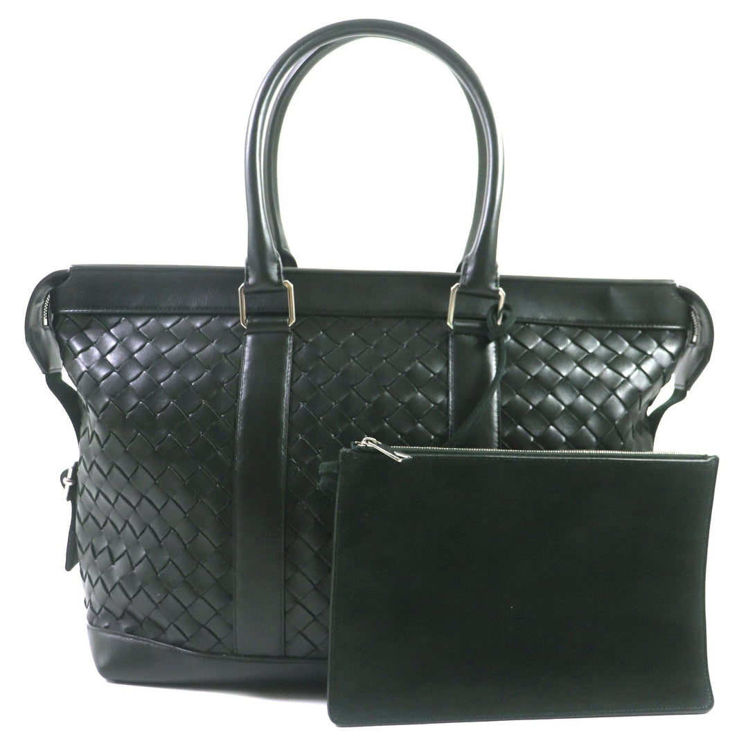 BOTTEGAVENETA Tote Bag 667275 leather Dark green INTRECCIATO mens Used Authentic