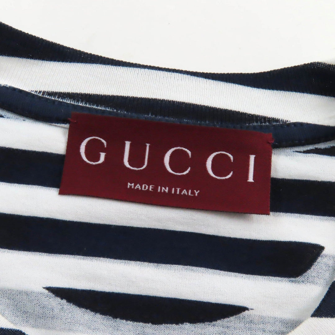 GUCCI Short sleeve T-shirt 789314 Main: 100% cotton Navy white Women XS Used Authentic