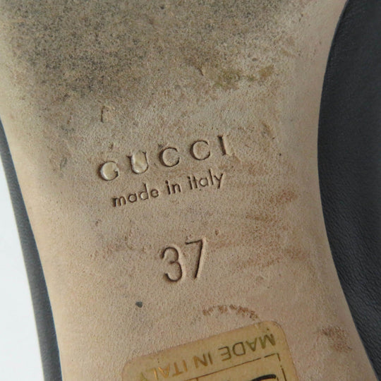 GUCCI pumps 466700 Main: Leather black Women 37 Used Authentic
