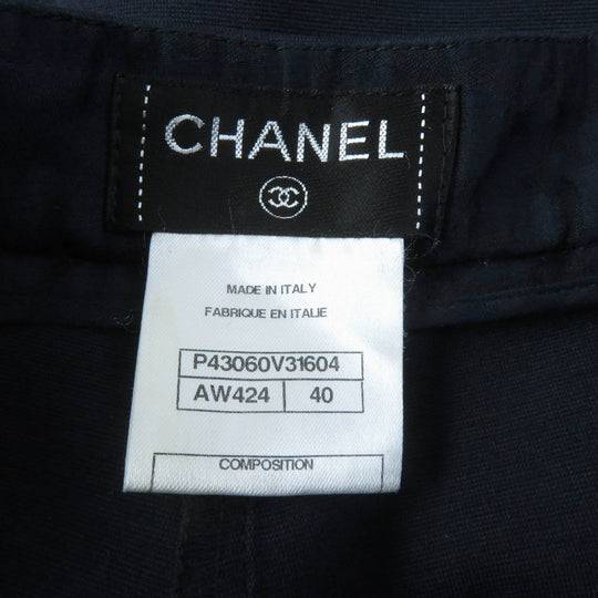 CHANEL Pants P43060 V31604 Main: 73% rayon, Main: 20% nylon, Main: 7% elastane (polyurethane) Navy Women 40 Used Authentic
