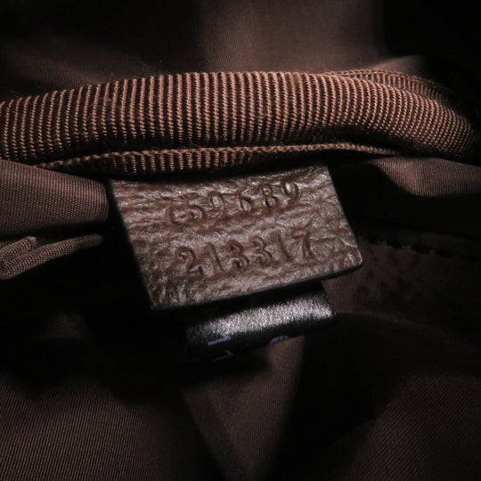 GUCCI Pouch 759689 Leather x GG Supreme canvas Beige/Ebony Cosmetic case with Web stripes Women Used Authentic