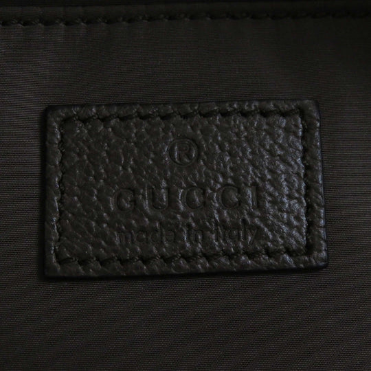 GUCCI Pouch 759689 Leather x GG Supreme canvas Beige/Ebony Cosmetic case with Web stripes Women Used Authentic