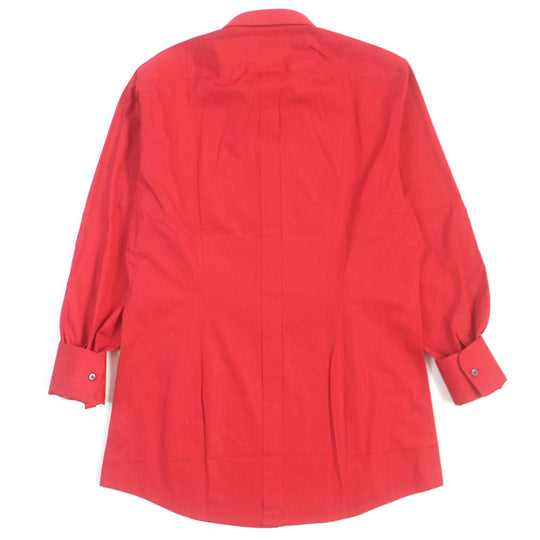DOLCE&GABBANA Long sleeve shirt G5DN7Z Main: 100% cotton, embroidery: 50% metal fiber, 25% polyester, 10% plastic, 10% silk, 5% viscose Red GOLD mens 41 Used Authentic