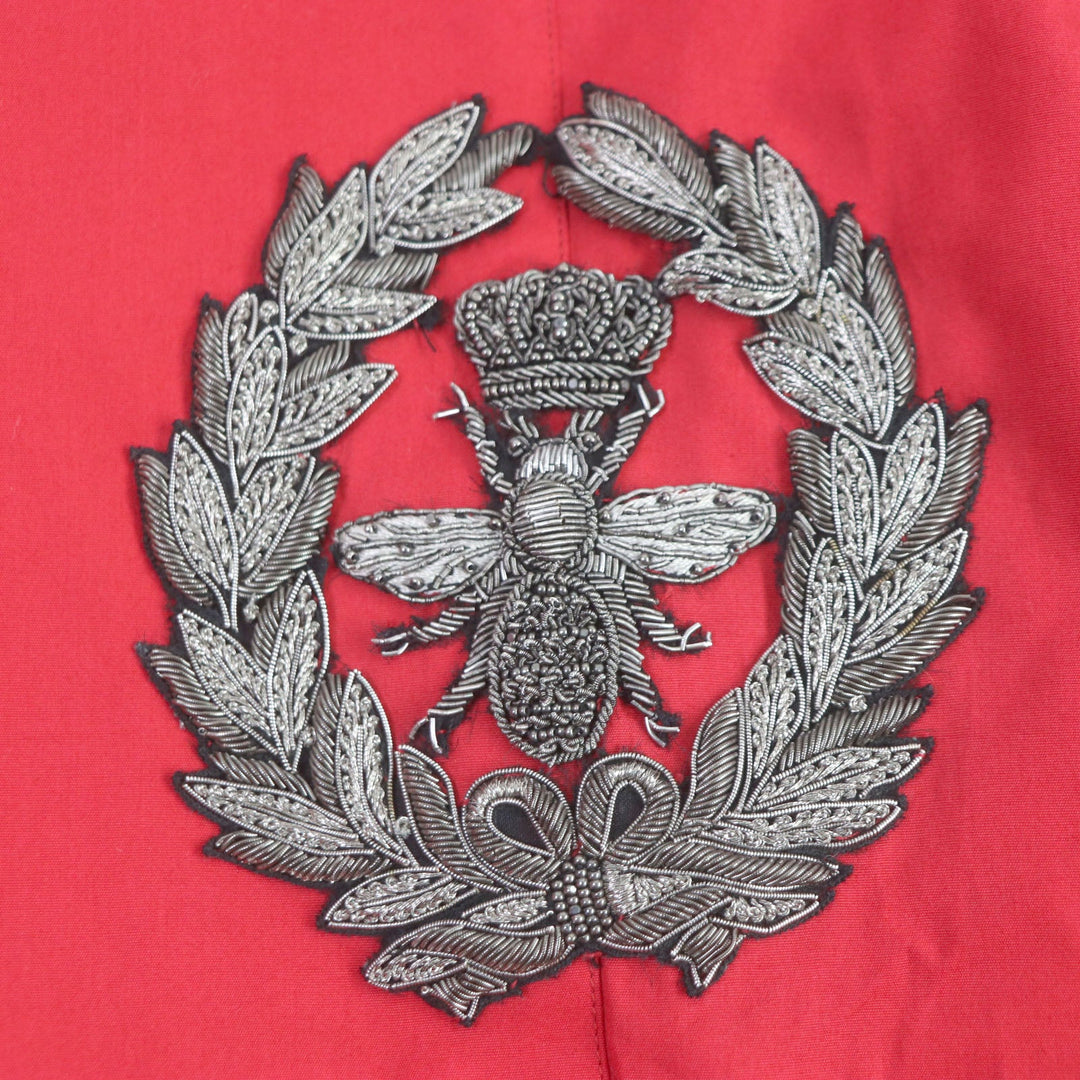 DOLCE&GABBANA Long sleeve shirt G5DN7Z Main: 100% cotton, embroidery: 50% metal fiber, 25% polyester, 10% plastic, 10% silk, 5% viscose Red GOLD mens 41 Used Authentic