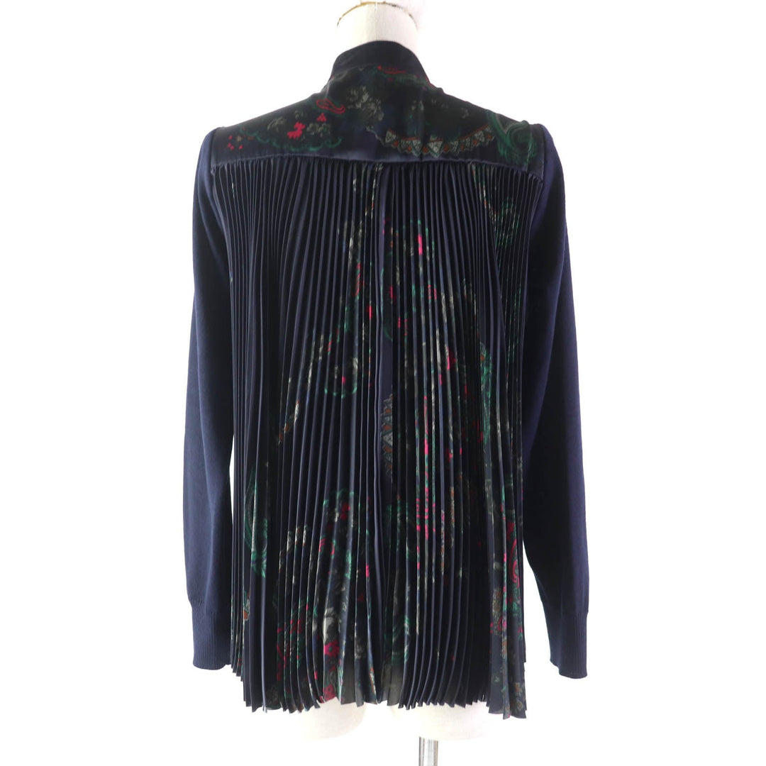 Sacai cardigan 19-04567 Main: 100% wool, Part: 100% polyester Navy multi Women 1 Used Authentic