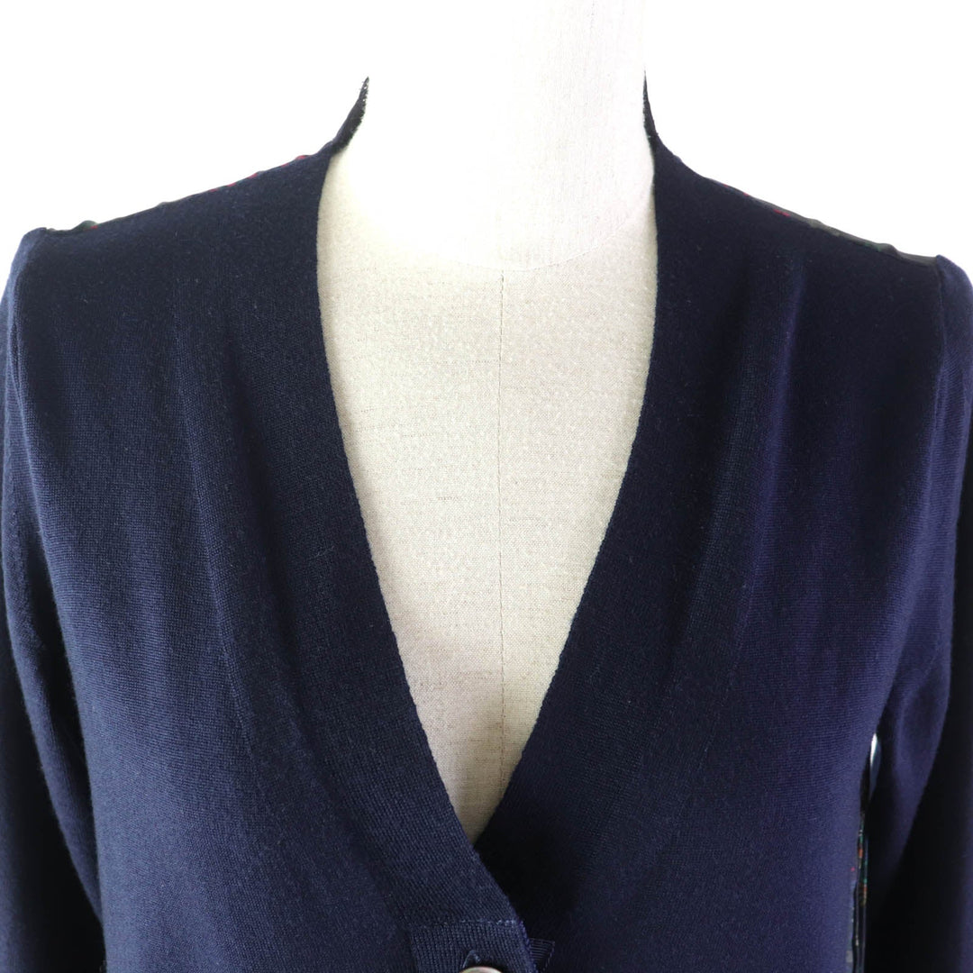 Sacai cardigan 19-04567 Main: 100% wool, Part: 100% polyester Navy multi Women 1 Used Authentic