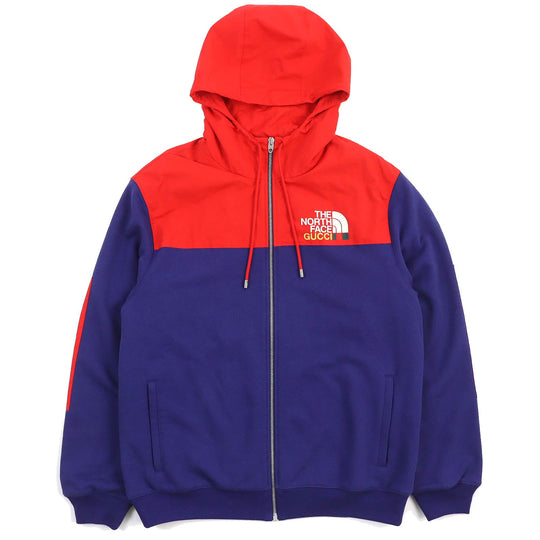 GUCCI Hoodie 671462 Main: 100% cotton, Main: 100% nylon, Lining: 100% polyester Blue red mens M Used Authentic
